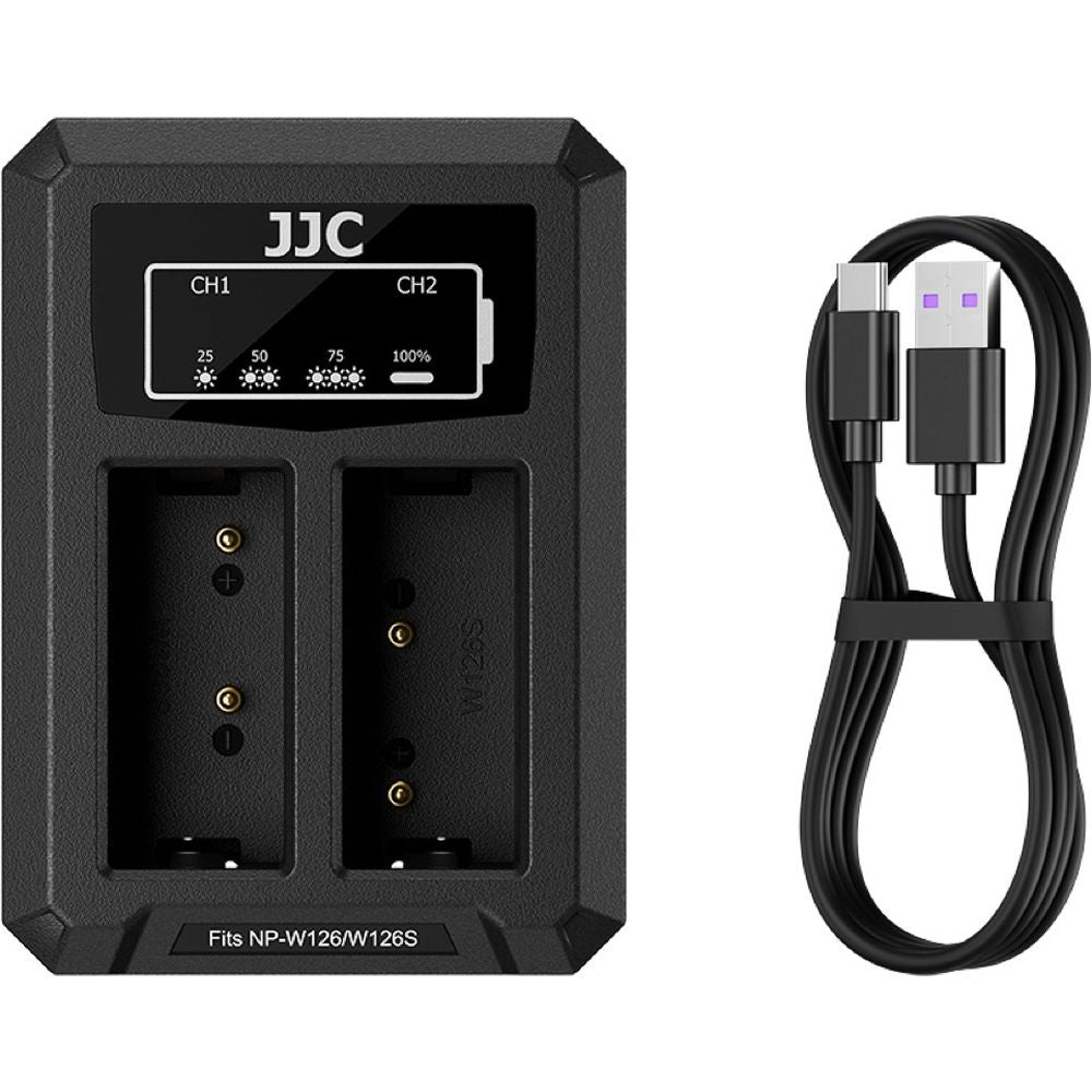 JJC Fuji DCH-W126TC USB-C Dual Battery Charger (for Fuji NP-W126 battery)